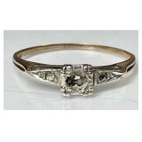14k gold ring --missing all stones
