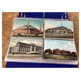 Old postcards in baseball card binder