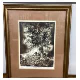 Framed signed John Culik print 19x23