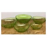 5-pc. vintage green glass nesting bowls