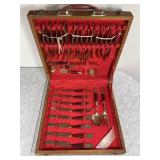 28-pc set of Siam brass flatware in box
