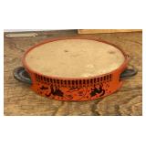 Vintage toy tin litho Halloween tambourine
