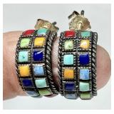 Sterling silver gemstone earrings