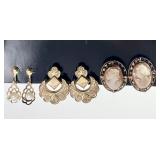 3 pair gold filled screw-back earrings