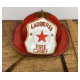 Metal Fire Chief helmet wall decor