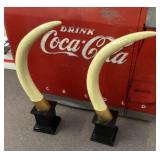 Pair of 31" replica elephant tusk decor