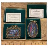 2 Rolan Johnson gold plated brass ornaments