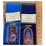 2 Rolan Johnson gold plated brass ornaments