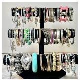 Large group of costume jewelry bracelets