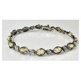 Sterling silver opal tennis bracelet