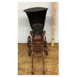 Folk art wooden horse cart