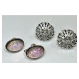 2 pair sterling silver earrings