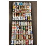 Beer can collection in wood display