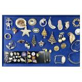 Costume jewelry brooches, pins, watches, etc.