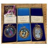 3 Rolan Johnson gold plated brass ornaments
