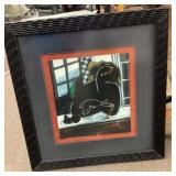 Framed Hessam signed art print 33"