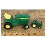 2 John Deere toy tractors