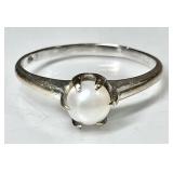 10k white gold pearl ring