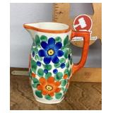 Hand painted Czech pitcher