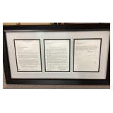 Signed Robin Williams contract 36 x 20 frame