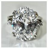 Sterling silver ring with huge CZ