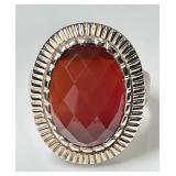 Whitney Kelly sterling ring w/faceted carnelian
