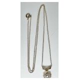 14k gold pearl necklace on fine 14k gold chain