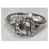 Sterling silver ring with clear stones
