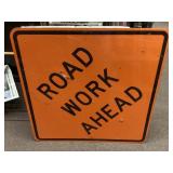 36" Road Work Ahead sign