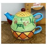Tea for One hand painted teapot and cup