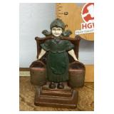 Antique cast iron Dutch milkmaid doorstop