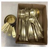 Cambridge stainless flatware set & measuring cups