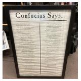 Framed Confucious Says... poster 27x39