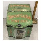 Antique Sweet Cuba tobacco tin store display