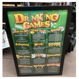Framed Drinking Games poster 27x39