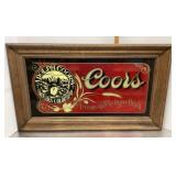 Framed Coors Beer bar decor