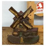 Cast iron windmill doorstop