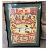 Framed Kar-Mi circus print 24 x 19