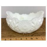 John Kemple milk glass sawtooth edge bowl