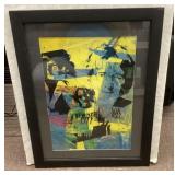 Framed John Lennon art print 21x27