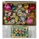 Group of vintage mercury glass ornaments
