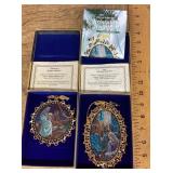 2 Rolan Johnson gold plated brass ornaments