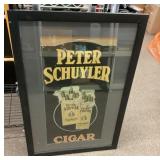 Framed Peter Schuyler cigar advertising 27x39