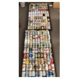Beer can collection in wood displays