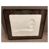 Carlo Wahlbeck cast paper relief sculpture 25x29