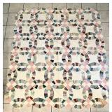 72x79 double wedding ring handmade quilt