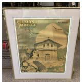 Framed 1925 magazine cover 23x26