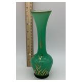 MCM green glass vase