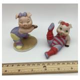 Aerobic pig figurines