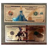 Toy Story gold foil $100 notes